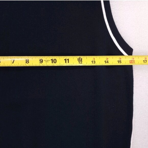 Zara Women's Blue Knit Sweater Vest Contrast trim Sleeveless Modern Minimalist M - Picture 3 of 6